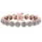 Certified 6.17 Ctw Diamond VS/SI1 Bracelet 14K Rose Gold Made In USA