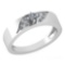 Certified 0.22 Ctw Diamond Engagement /Wedding 14K White Gold Promise Ring