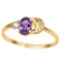 0.4 CT AMETHYST AND ACCENT DIAMOND 0.01 CT 10KT SOLID YELLOW GOLD RING