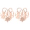 Graps Leaf Style Stud Earrings For beautiful ladies 14k Rose Gold MADE IN ITALY