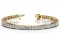 14K YELLOW GOLD 4 CTW G-H SI2/SI3 PRINCESS CUT DIAMOND STRAND TENNIS BRACELET