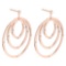 Gold MADE IN ITALY Styles Hangning Stud Earrings For beautiful ladies 14k Rose Gold MADE IN ITALY