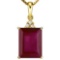 1.5 CTW RUBY 10K SOLID YELLOW GOLD OCTWAGON SHAPE PENDANT WITH ANCENT DIAMONDS