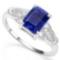 .925 STERLING SILVER OCTW AGON 1.60. CTW ENHANCED GENUINE SAPPHIRE & DIAMOND COCKTAIL RING