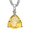 0.7 CTW CITRINE 10K SOLID WHITE GOLD TRILLION SHAPE PENDANT