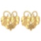 Graps Leaf Style Stud Earrings For beautiful ladies 14k Yellow Gold MADE IN ITALY