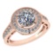 Certified 1.74 Ctw Diamond Engagement /Wedding 14K Rose Gold Promise Ring