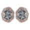 Certified 0.88 Ctw Diamond 14K Rose Gold Earrings