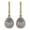 Certified 4.35 Ctw Diamond Wedding/Engagement Style 14K Yellow Gold Drop Earrings