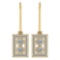 Certified 0.62 Ctw Diamond 14K yellow Gold Wire Hook Earrings