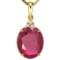 0.94 CTW RUBY 10K SOLID YELLOW GOLD OVAL SHAPE PENDANT WITH ANCENT DIAMONDS