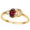 0.76 CT REDISH GARNET AND ACCENT DIAMOND 0.01 CT 10KT SOLID YELLOW GOLD RING