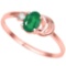 0.39 CT EMERALD AND ACCENT DIAMOND 0.01 CT 10KT SOLID RED GOLD RING