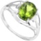 1.42 CT PERIDOT 10KT SOLID WHITE GOLD RING