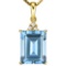 1.02 CTW SKY BLUE TOPAZ 10K SOLID YELLOW GOLD OCTWAGON SHAPE PENDANT WITH ANCENT DIAMONDS