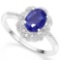 .925 STERLING SILVER 1.20 CTW ENHANCED GENUINE SAPPHIRE & DIAMOND COCKTAIL RING