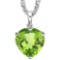 0.7 CTW PERIDOT 10K SOLID WHITE GOLD HEART SHAPE PENDANT