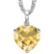 0.7 CTW CITRINE 10K SOLID WHITE GOLD HEART SHAPE PENDANT