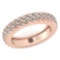 Certified 0.69 Ctw Diamond Engagement /Wedding 14K Rose Gold Promises Band