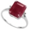 3.6 CTW GENUINE RUBY & GENUINE DIAMOND (2 PCS) 10KT SOLID WHITE GOLD RING