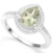 .925 STERLING SILVER 1.49 CTW GREEN AMETHYST & DIAMOND COCKTAIL RING