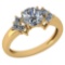 Certified 1.61 Ctw Diamond VS/SI2 Ladies Fashion Engagement 14k Yellow Gold MADE IN USA Halo Ring MA