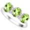 1.4 CTW GENUINE PERIDOT & GENUINE DIAMOND (4 PCS) 10KT SOLID WHITE GOLD RING