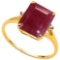 3.6 CTW GENUINE RUBY & GENUINE DIAMOND (2 PCS) 10KT SOLID YELLOW GOLD RING