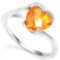 .925 STERLING SILVER HS 8MM DARK CITRINE & DIAMOND WOMEN RING