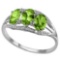 1.35 CTW GENUINE PERIDOT & GENUINE DIAMOND (2 PCS) 10KT SOLID WHITE GOLD RING