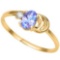 0.41 CT TANZANITE AND ACCENT DIAMOND 0.01 CT 10KT SOLID YELLOW GOLD RING