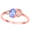 0.41 CT TANZANITE AND ACCENT DIAMOND 0.01 CT 10KT SOLID RED GOLD RING