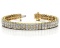 14K YELLOW GOLD 4 CTW G-H SI2/SI3 TIMELESS TWO ROW DIAMOND TENNIS BRACELET