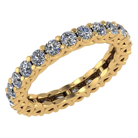 Certified 1.97 Ctw Diamond Engagement /Wedding 14K Yellow Gold Promises Band