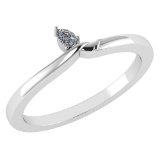 Certified 0.13 Ctw Diamond 14K White Gold Promise Ring