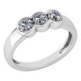 Certified 0.69 Ctw Diamond Ladies Fashion Promise Ring MADE IN USA14k White Gold MADE IN USA (VS/SI1