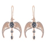 Certified 3.46 Ctw Diamond Eagle Earrings For womens New Expressions of Love collection 14K Rose Gol