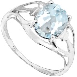 1.16 CT AQUAMARINE 10KT SOLID WHITE GOLD RING