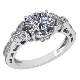 Certified 2.03 Ctw Diamond Engagement /Wedding 14K White Gold Promise Ring