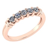 Certified 0.43 Ctw Diamond Engagement /Wedding 14K Rose Gold Promises Band