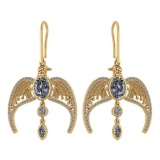 Certified 3.46 Ctw Diamond Eagle Earrings For womens New Expressions of Love collection 14K Yellow G