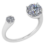 Certified 1.61 Ctw Diamond VS/SI2 Ladies Fashion Halo Ring MADE IN USA MADE IN USA14k White Gold MAD