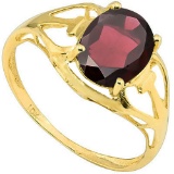 2.06 CT REDDISH GARNET 10KT SOLID YELLOW GOLD RING