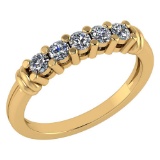 Certified 0.43 Ctw Diamond Engagement /Wedding 14K Yellow Gold Promises Band