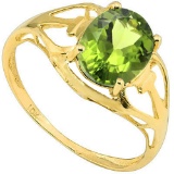 1.42 CT PERIDOT 10KT SOLID YELLOW GOLD RING