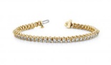 14K YELLOW GOLD 1 CTW G-H I1/I2 SCOOP LINK DIAMOND TENNIS BRACELET