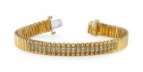 14K YELLOW GOLD .65 CTW G-H SI2/SI3 DOUBLE CENTER STRAND DIAMOND BRACELET