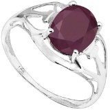 1.82 CT RUBY 10KT SOLID WHITE GOLD RING