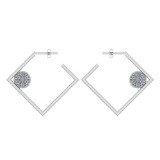 Certified 0.63 Ctw Diamond 14K White Gold Earrings