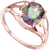 1.46 CT RAINBOW MYSTIC QUARTZ 10KT SOLID RED GOLD RING